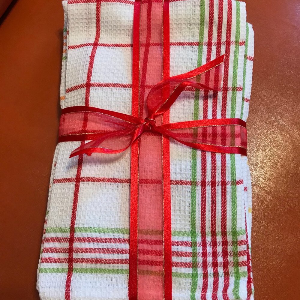 NEW Gold Coast 15 Piece Plaid Kitchen Towels